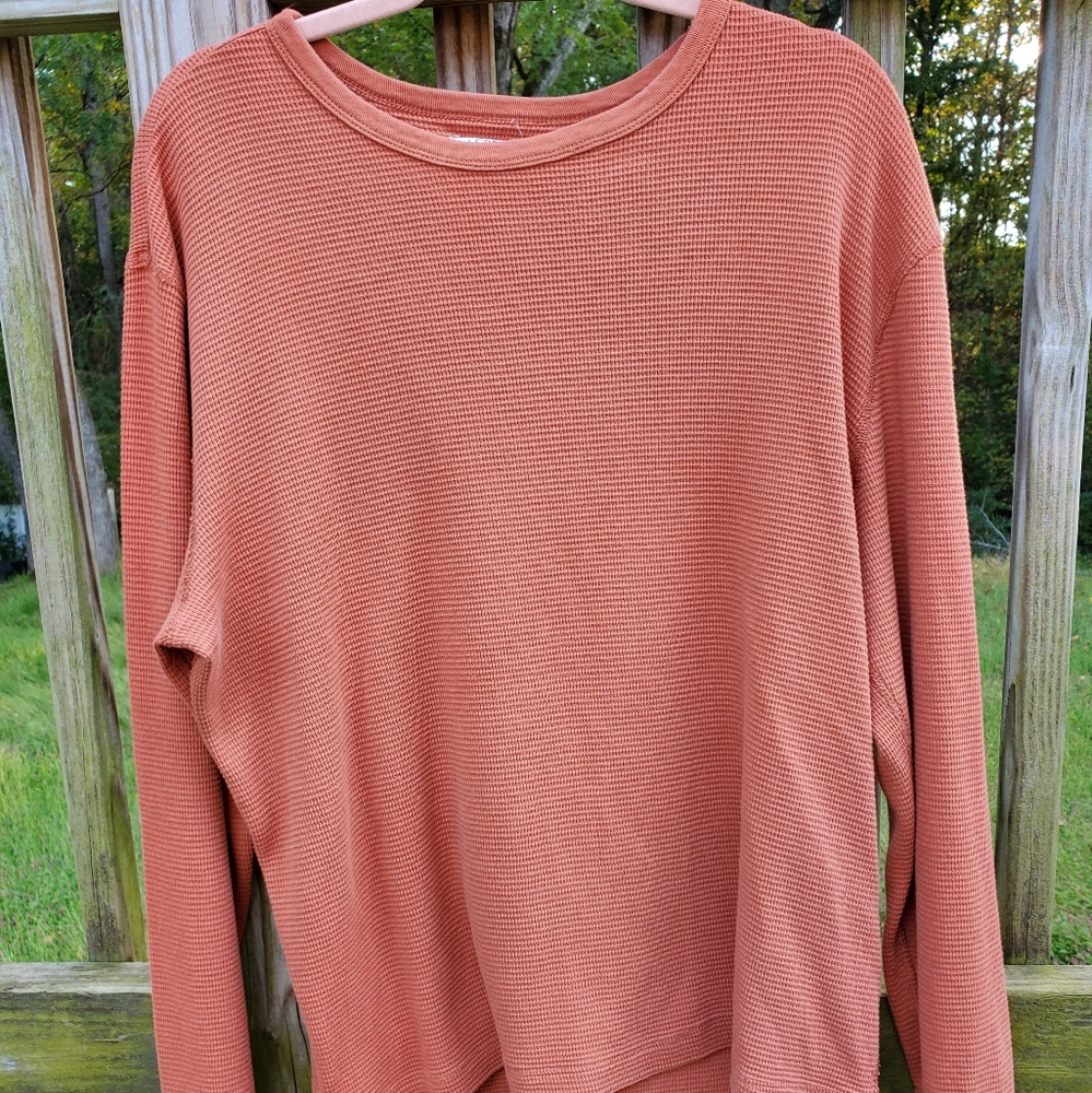 Men's Waffle Knit Thermal Henley T Shirt